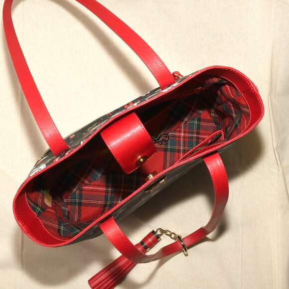 Dooney & Bourke Disney Christmas Tote Mickey Minnie Sleigh Ride Bag - Picture 5 of 7